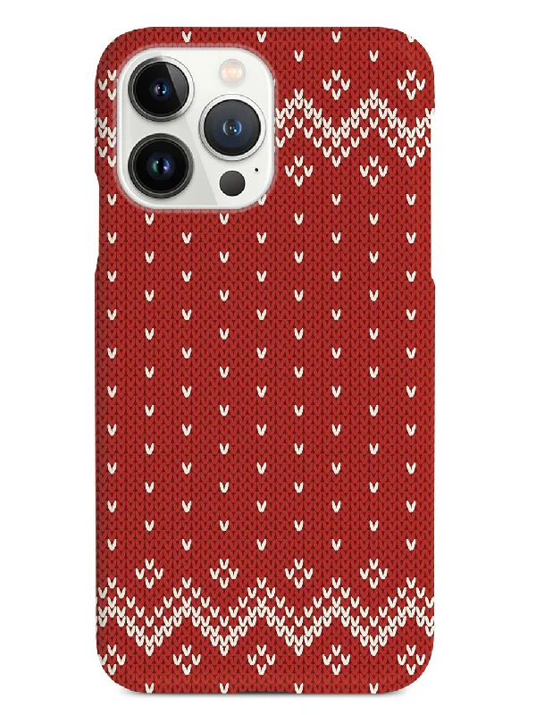 Red and White Sweater Texturized - Black Case