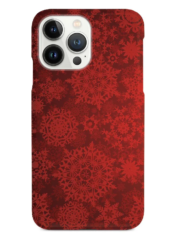 Red Snowflakes - Black Case