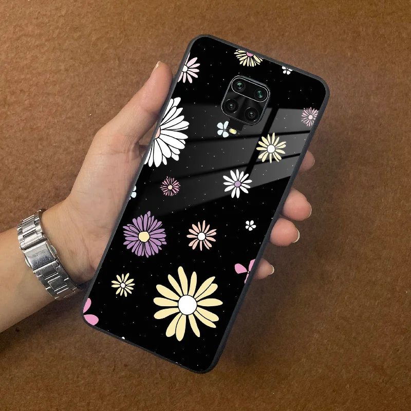 Seamless Floral Print Glass Case Cover For Poco