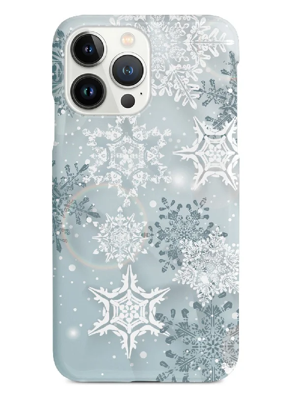 Silver Winter Snowflakes - White Case