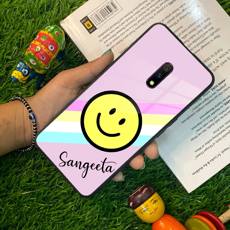 Smiley Glass Case Cover For Realme/Narzo