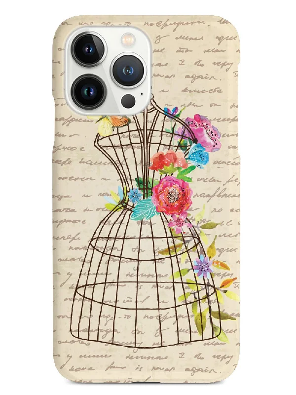 Vintage Floral Wire Mannequin - Black Case