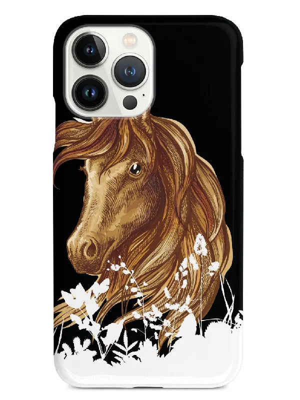 Watercolor Horse Illustration - Black Case