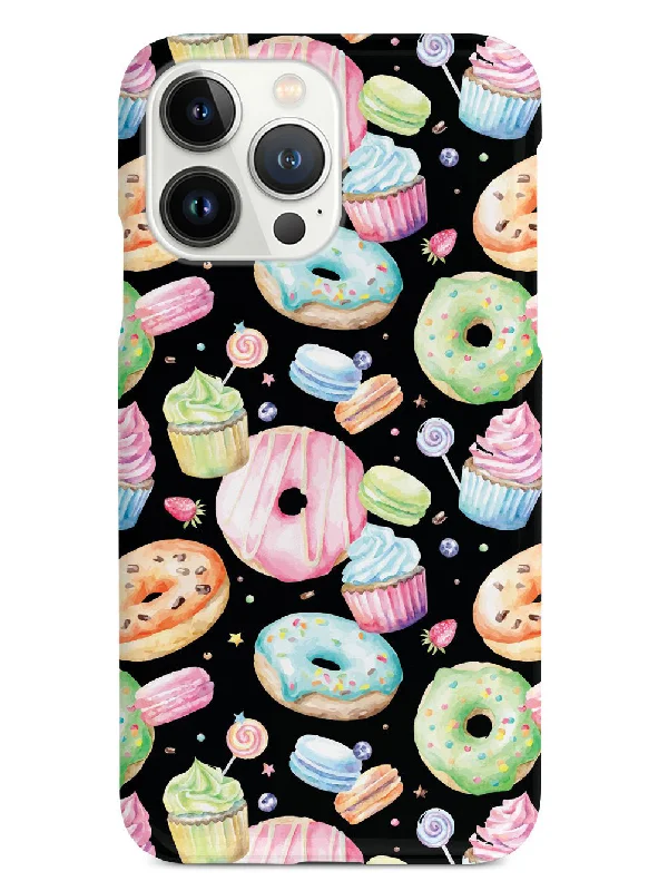 Watercolor Sweet Treats - Black Case