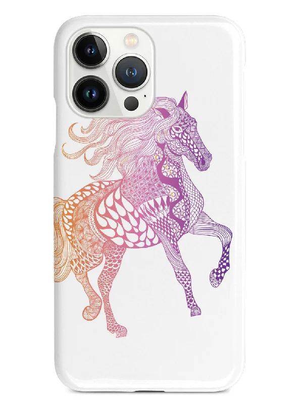 Zentangle Horse - Purple Sunset - White Case