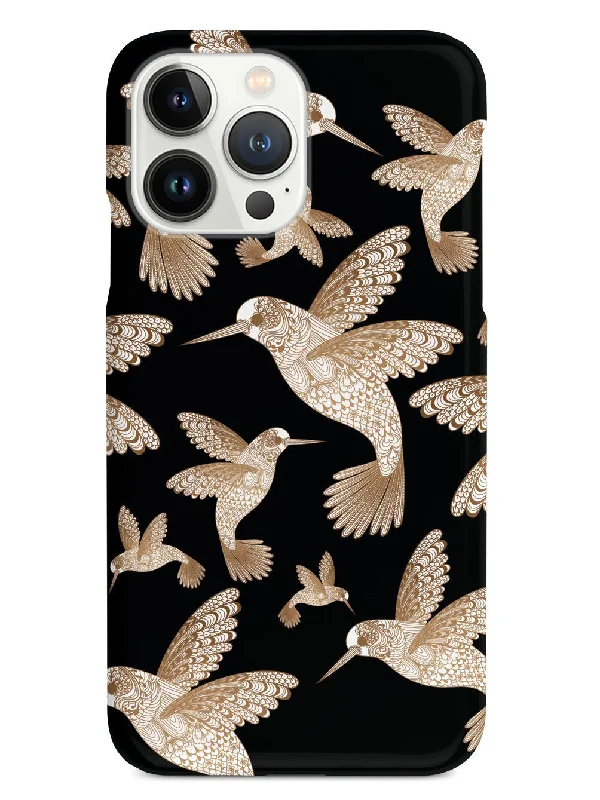 Zentangle Hummingbirds - Brown - Black Case